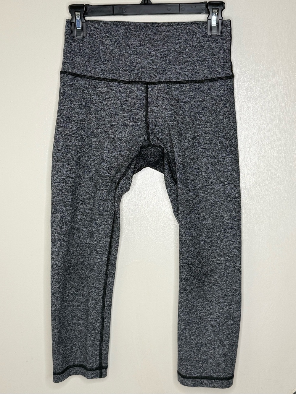 Lululemon Wunder Under Crop Hi-Rise 21” Leggings Size 8 Heathered Black W6AI0S